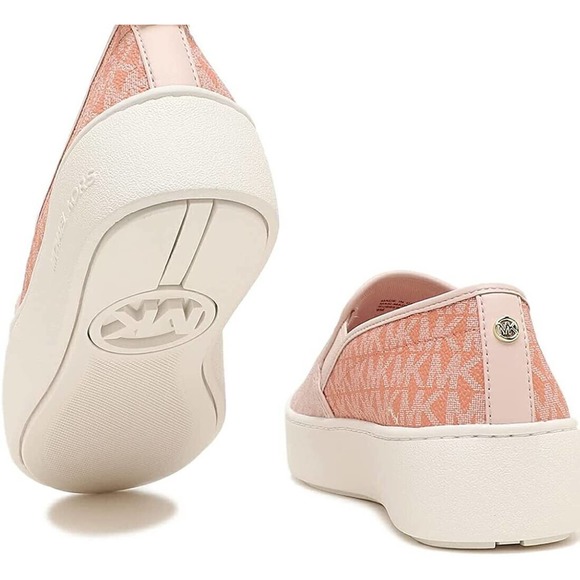Michael Kors MK Logo Teddi Slip On Platform Sneakers Sherbert 7 Nib $175 - Picture 8 of 8